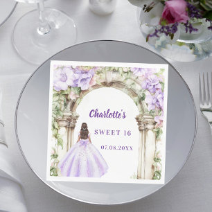 Lavender florals arch dress Sweet 16 luncheon Napkins