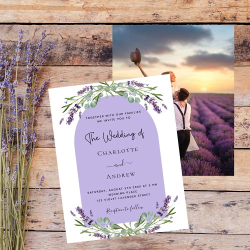 Lavender florals arch photo violet budget wedding
