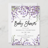 lavender florals boho modern baby shower invitation (Front)