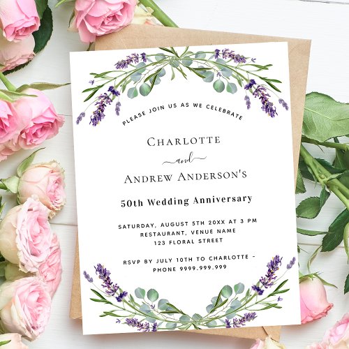 Lavender florals budget 50th wedding anniversary