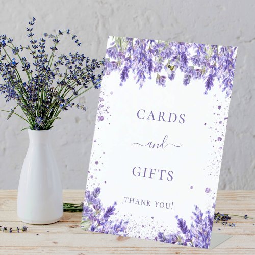 Lavender florals cards gift sign