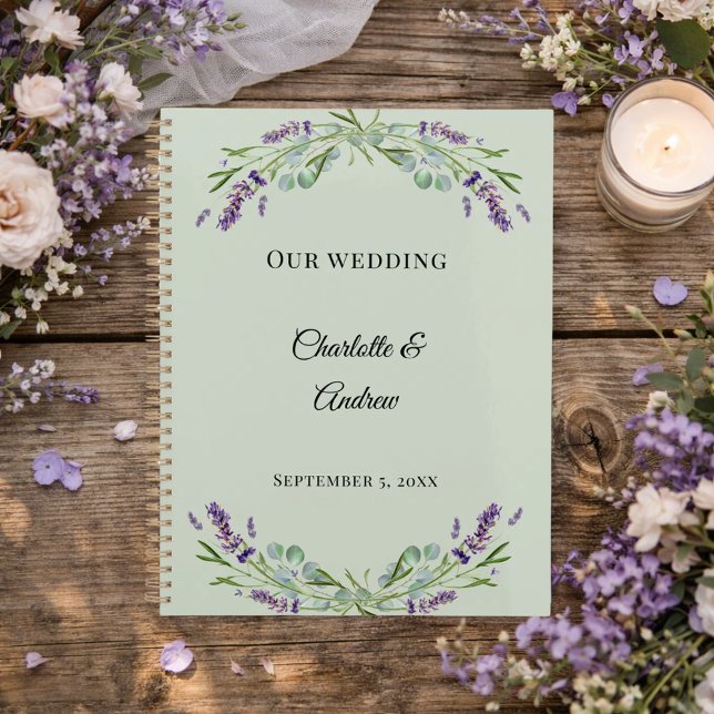 Lavender florals eucalyptus sage green wedding planner (Creator Uploaded)