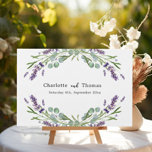 Lavender florals eucalyptus wedding guest book