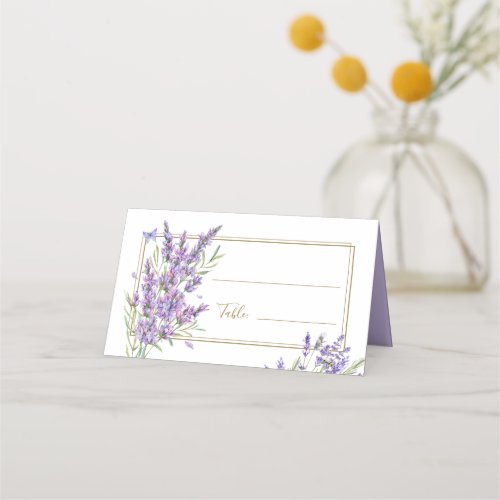 Lavender Florals Purple Wedding Place Card