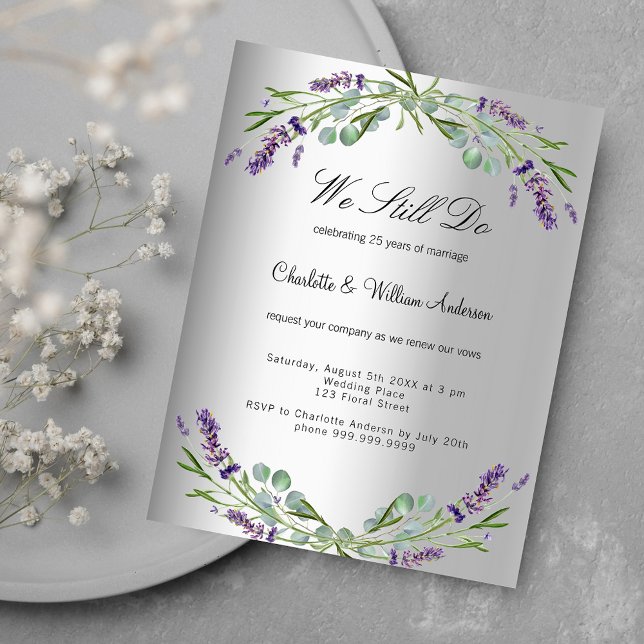 Lavender florals silver budget vow renewal wedding (Creator Uploaded)