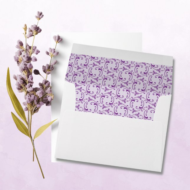 Lavender Florentine Pattern A7 Invitation Envelope (Creator Uploaded)