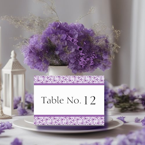 Lavender Florentine Wedding Table Card