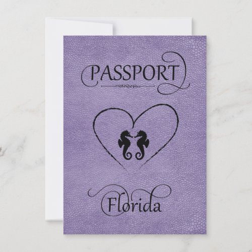 Lavender Florida Passport Save the Date Card