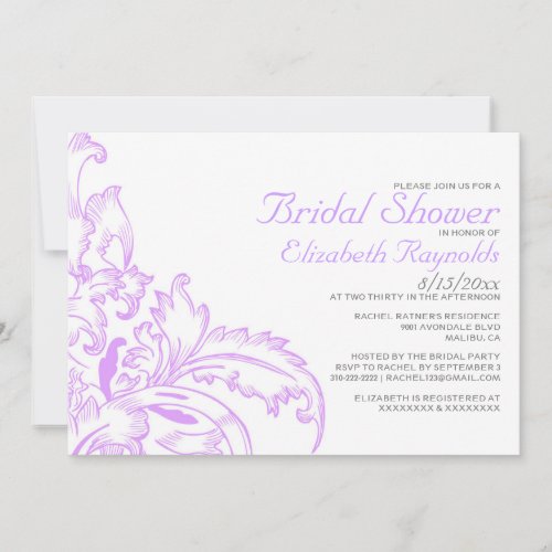 Lavender Flourish Bridal Shower Invitations