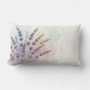 Lavender Flower Bouquet Lumbar Pillow
