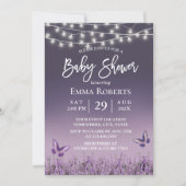 Lavender Flower Butterfly Purple Ombre Baby Shower Invitation (Front)