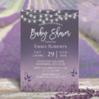 Lavender Flower Butterfly Purple Ombre Baby Shower Invitation