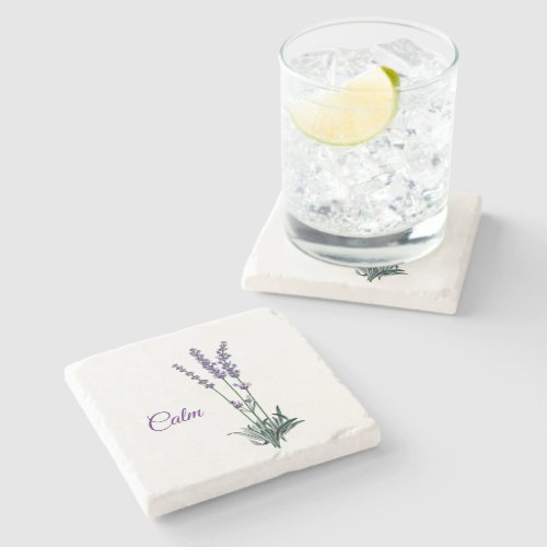 Lavender Flower Calm Accent Stone Coaster