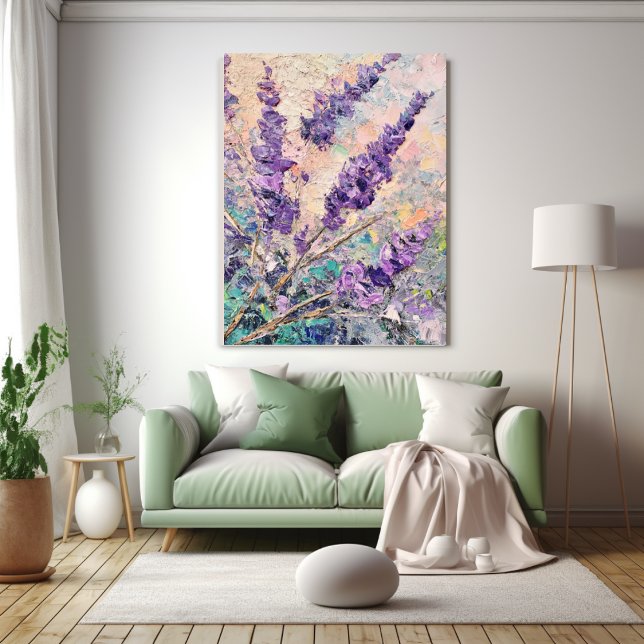 Lavender Flower Canvas Abstract Oil Painting Print (Creator Uploaded)