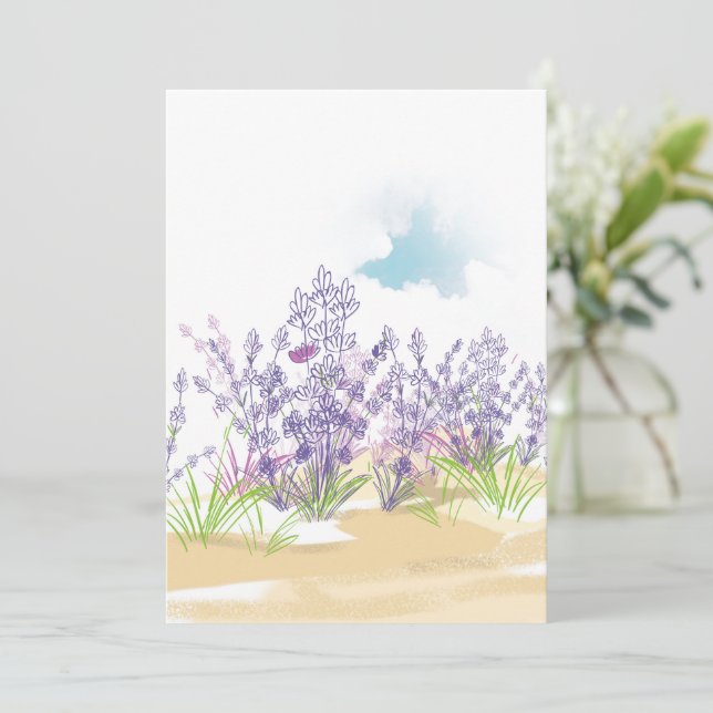 Lavender flower card (Standing Front)