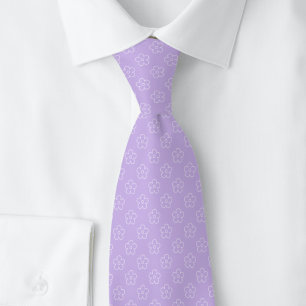 Lavender Flower Doodle Neck Tie