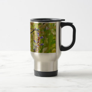 Lavender flower dragonfly travel mug