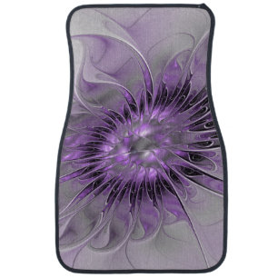Lavender Flower Dream Modern Abstract Fractal Art Car Floor Mat