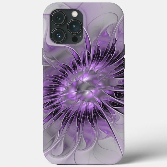 Lavender Flower Dream Modern Abstract Fractal Art Case-Mate iPhone Case (Back)