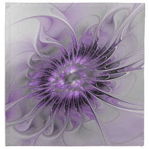 Lavender Flower Dream Modern Abstract Fractal Art Cloth Napkin