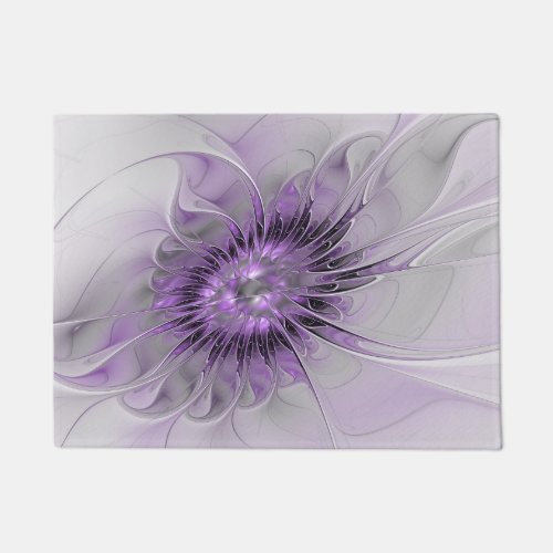 Lavender Flower Dream Modern Abstract Fractal Art Doormat