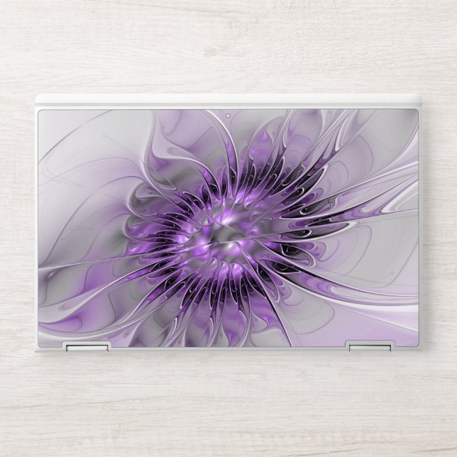 Lavender Flower Dream Modern Abstract Fractal Art HP Laptop Skin (Front)