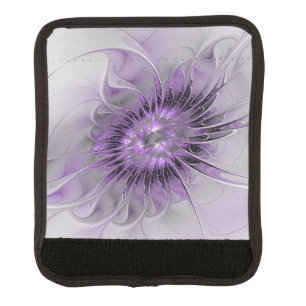 Lavender Flower Dream Modern Abstract Fractal Art Luggage Handle Wrap