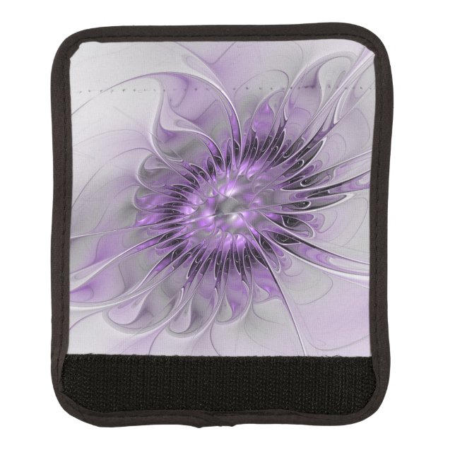Lavender Flower Dream Modern Abstract Fractal Art Luggage Handle Wrap (Front)