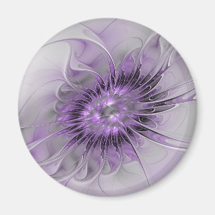 Lavender Flower Dream Modern Abstract Fractal Art Magnet