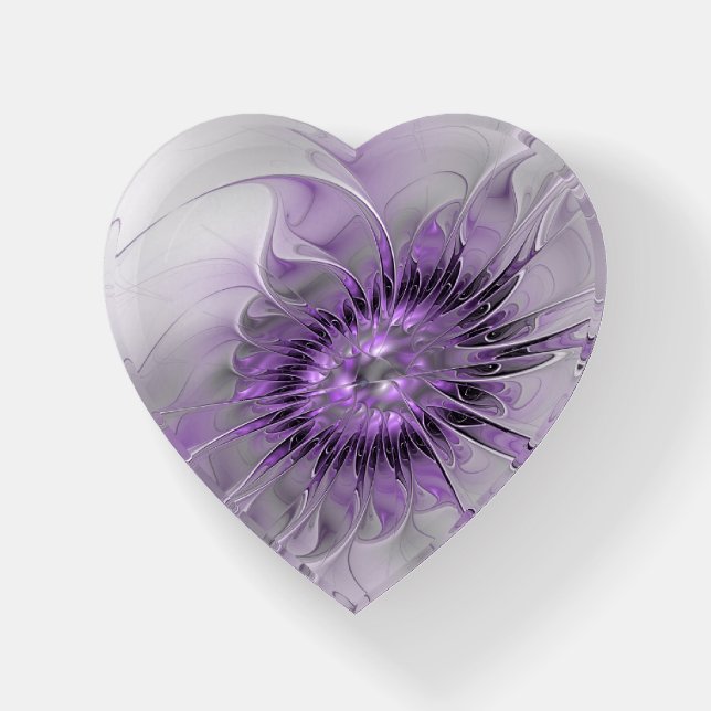 Lavender Flower Dream Modern Abstract Fractal Art Paperweight (Front)