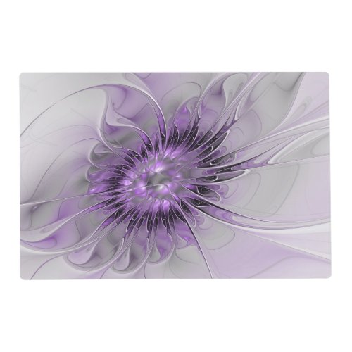 Lavender Flower Dream Modern Abstract Fractal Art Placemat