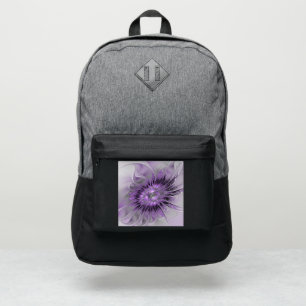 Lavender Flower Dream Modern Abstract Fractal Art Port Authority® Backpack