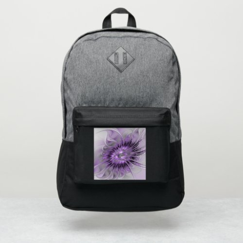 Lavender Flower Dream Modern Abstract Fractal Art Port Authority Backpack
