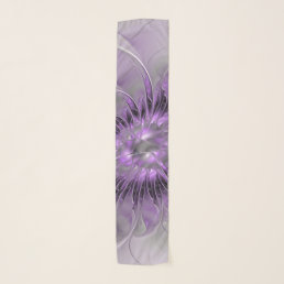 Lavender Flower Dream Modern Abstract Fractal Art Scarf