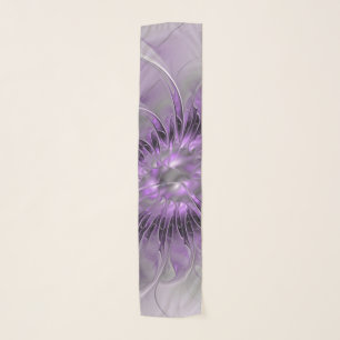 Lavender Flower Dream Modern Abstract Fractal Art Scarf