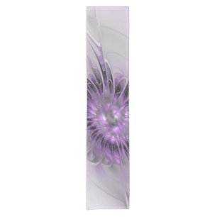 Lavender Flower Dream Modern Abstract Fractal Art Short Table Runner