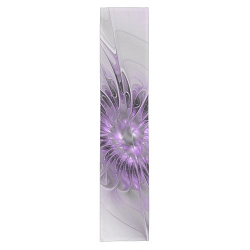 Lavender Flower Dream Modern Abstract Fractal Art Short Table Runner