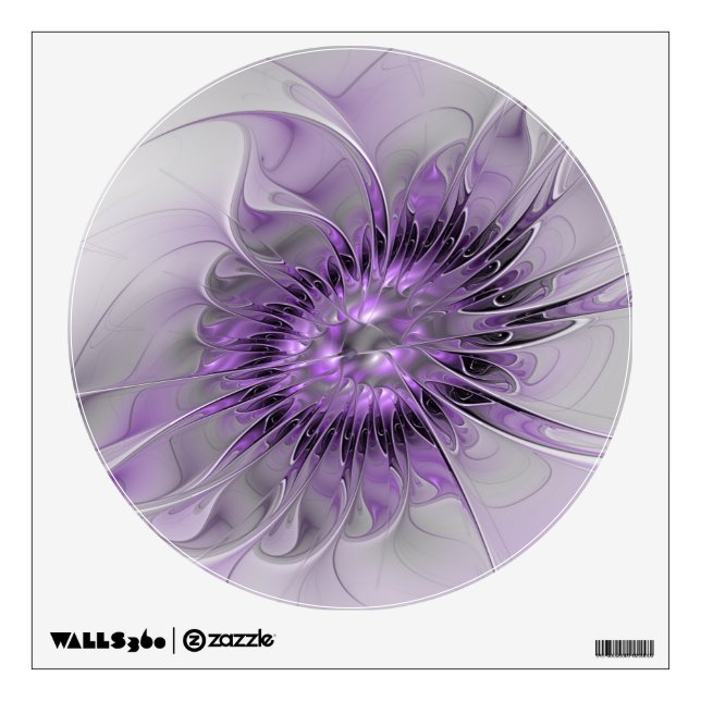 Lavender Flower Dream Modern Abstract Fractal Art Wall Decal (Front)
