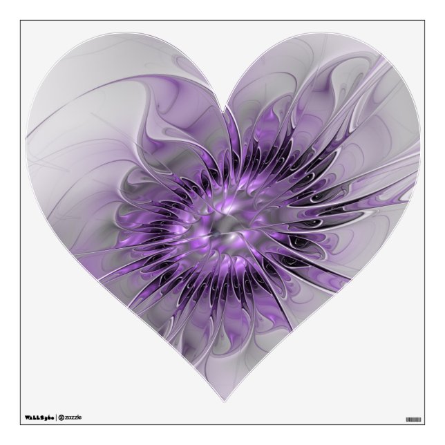 Lavender Flower Dream Modern Abstract Fractal Art Wall Decal (Front)