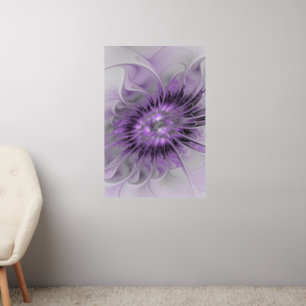 Lavender Flower Dream Modern Abstract Fractal Art Wall Decal