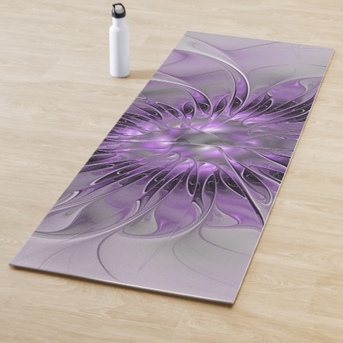 Lavender Flower Dream Modern Abstract Fractal Art Yoga Mat