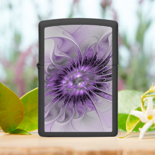 Lavender Flower Dream Modern Abstract Fractal Art Zippo Lighter