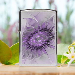 Lavender Flower Dream Modern Abstract Fractal Art Zippo Lighter