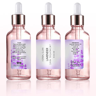Lavender Flower Dropper Bottle Labels