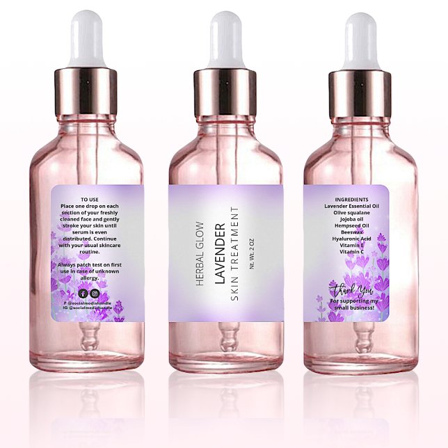 Lavender Flower Dropper Bottle Labels (Creator Uploaded)