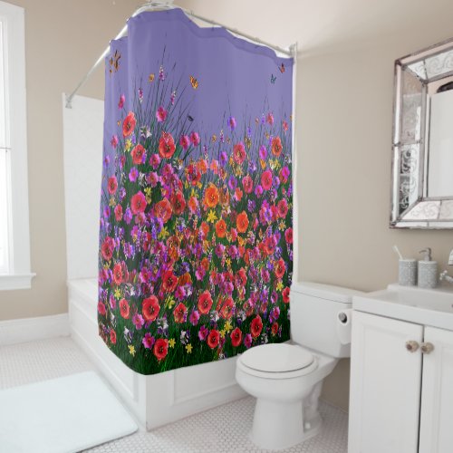 Lavender Flower Gardens Shower Curtain