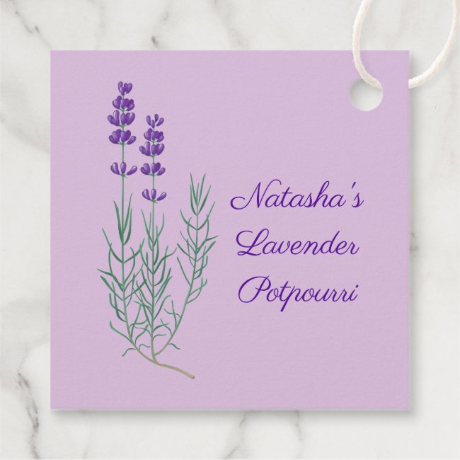 Lavender Flower Herbal Favor Card