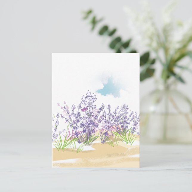Lavender flower holiday postcard (Standing Front)