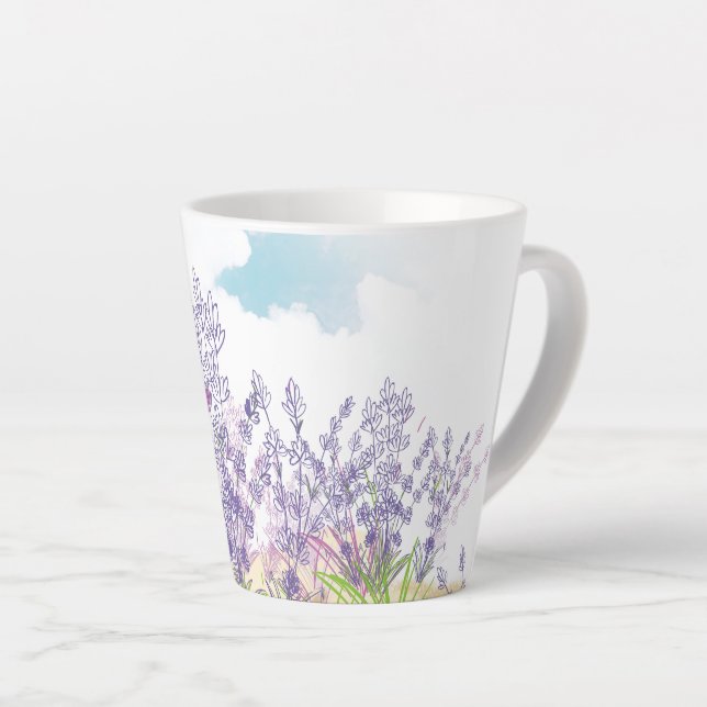 Lavender flower latte mug (Right Angle)