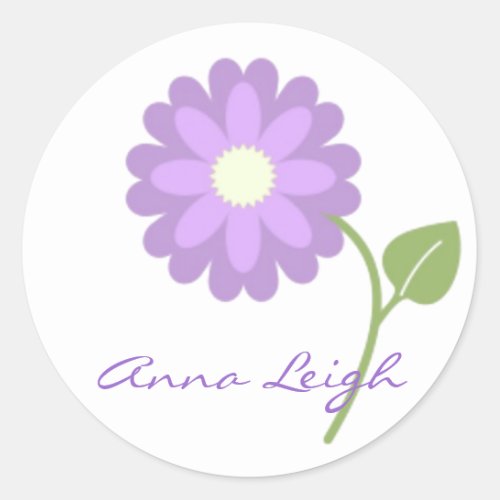Lavender Flower Personalized Stickers